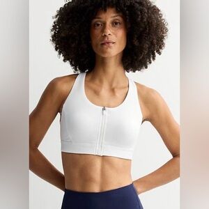 Tek Gear Medium Support Zip-Front Sports Bra S White New In Bag